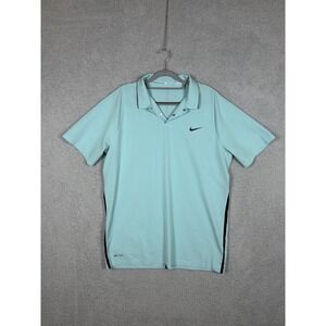 Nike TIGER Woods Men's Polo Shirt Snaps Teal VL Max Size L 726199